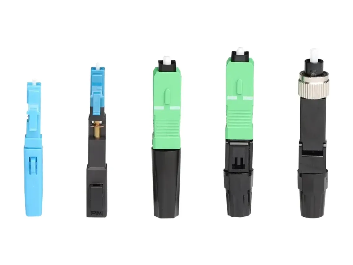 DYS field-installable fast connector family in SC, LC, and FC formats with pre-polished ferrules