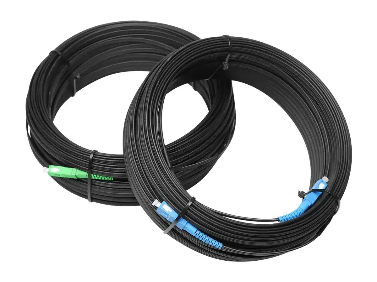 DYS FTTH drop patch cord connectorized flat drop cable