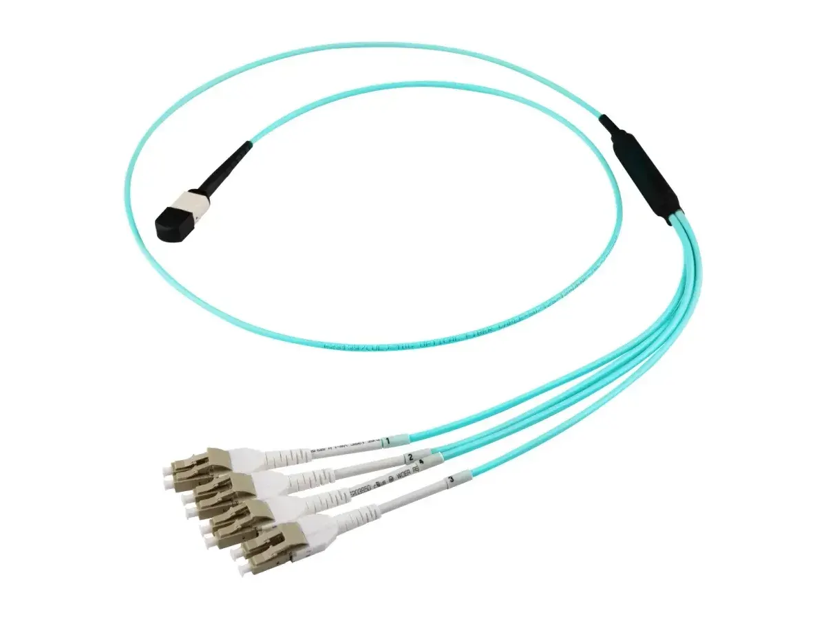 DYS MPO-to-LC Uniboot 8F OM3 multimode harness cable
