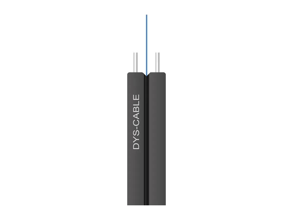 DYS FTTH flat drop cable with steel strength members